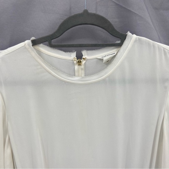 Club Monaco Marisse Dress Gray White Wool Blend Office Size 6 Bell Sleeves - Picture 4 of 9